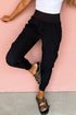 High Waist Cargo Pocket Tapered Cuffed Jogger Pants
